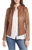 Biker / Motorcycle Jacket - Women Real Lambskin Leather Biker Jacket KW313 - Koza Leathers