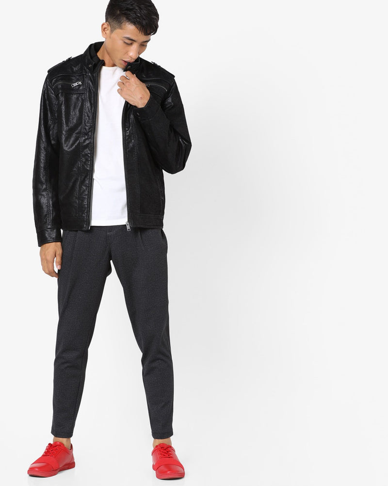 Biker Jacket - Men Real Lambskin Motorcycle Leather Biker Jacket KM635 - Koza Leathers