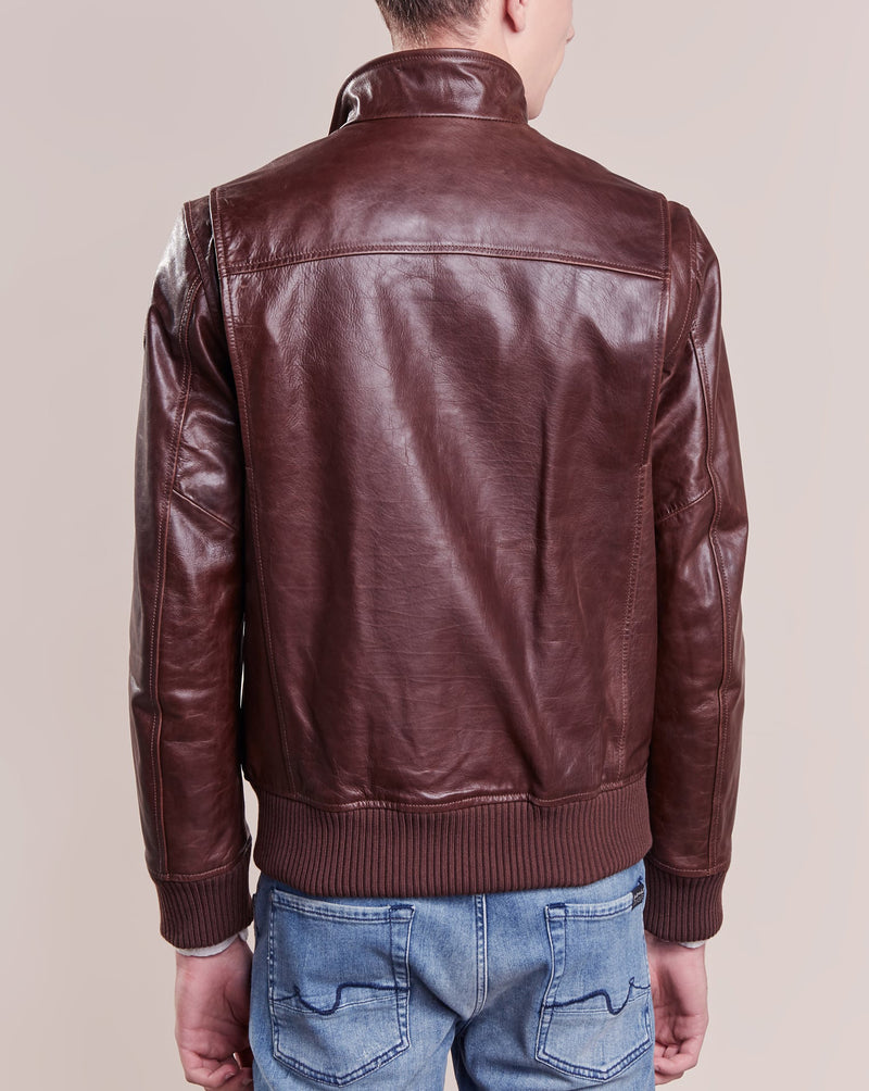 Biker Jacket - Men Real Lambskin Motorcycle Leather Biker Jacket KM265 - Koza Leathers