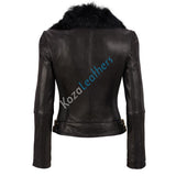Biker / Motorcycle Jacket - Women Real Lambskin Leather Biker Jacket KW124 - Koza Leathers