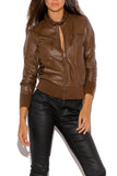Biker / Motorcycle Jacket - Women Real Lambskin Leather Biker Jacket KW468 - Koza Leathers