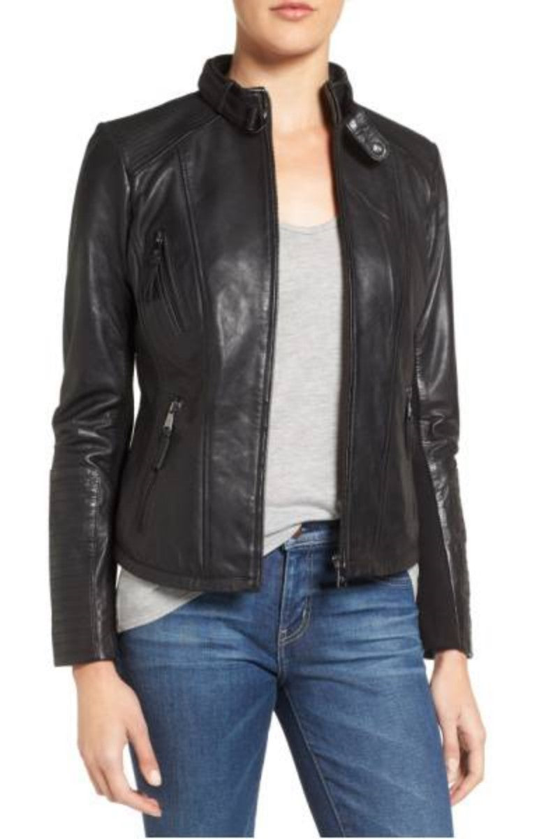 Biker / Motorcycle Jacket - Women Real Lambskin Leather Biker Jacket KW314 - Koza Leathers
