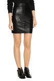 Knee Length Skirt - Women Real Lambskin Leather Slim Fit Skirt WS076 - Koza Leathers