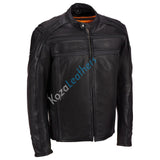 Koza Leathers Men's Genuine Lambskin Bomber Leather Jacket NJ022