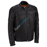 Biker Jacket - Men Real Lambskin Motorcycle Leather Biker Jacket KM172 - Koza Leathers