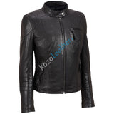 Biker / Motorcycle Jacket - Women Real Lambskin Leather Biker Jacket KW125 - Koza Leathers
