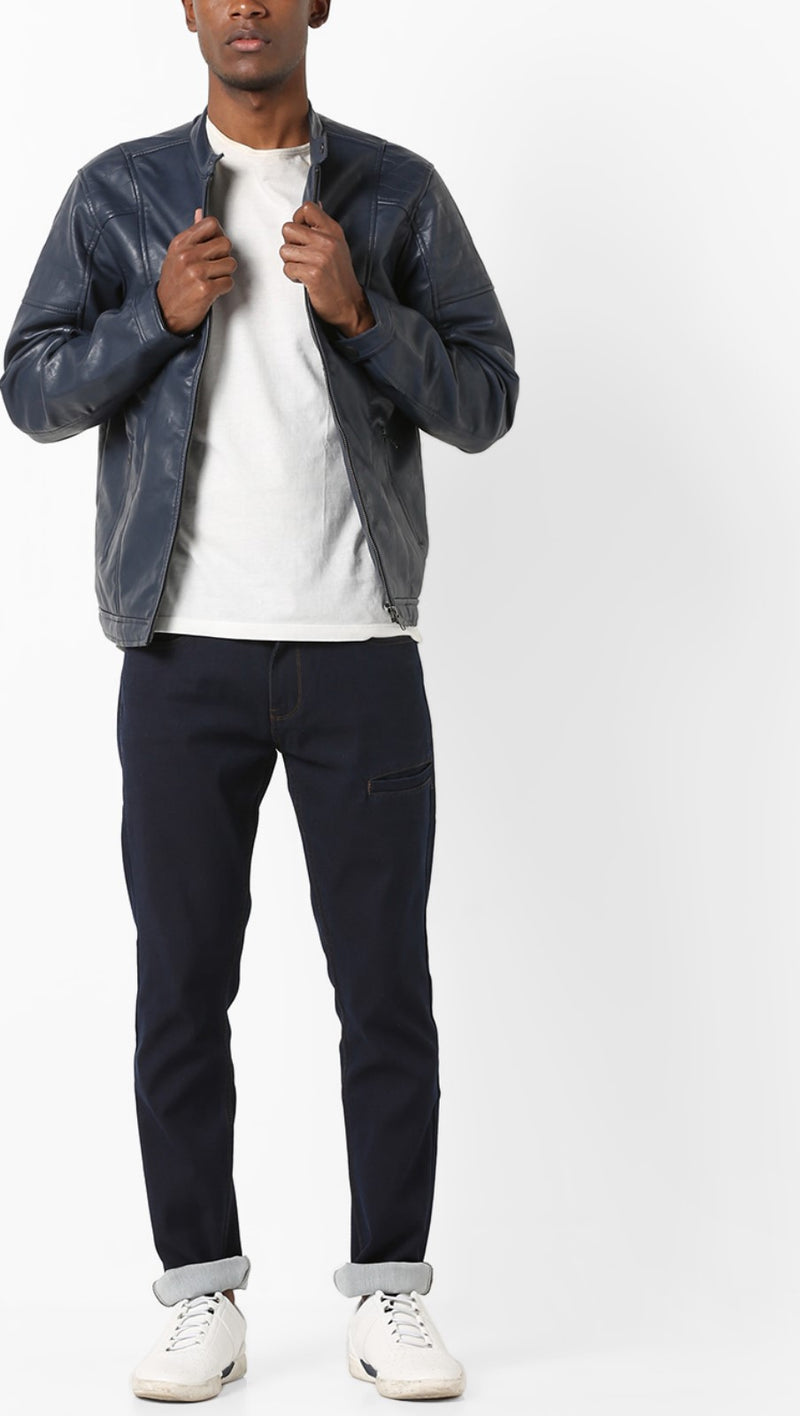 Biker Jacket - Men Real Lambskin Motorcycle Leather Biker Jacket KM636 - Koza Leathers