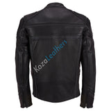 Koza Leathers Men's Genuine Lambskin Bomber Leather Jacket NJ022