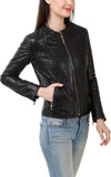 Biker / Motorcycle Jacket - Women Real Lambskin Leather Biker Jacket KW403 - Koza Leathers