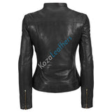 Biker / Motorcycle Jacket - Women Real Lambskin Leather Biker Jacket KW126 - Koza Leathers