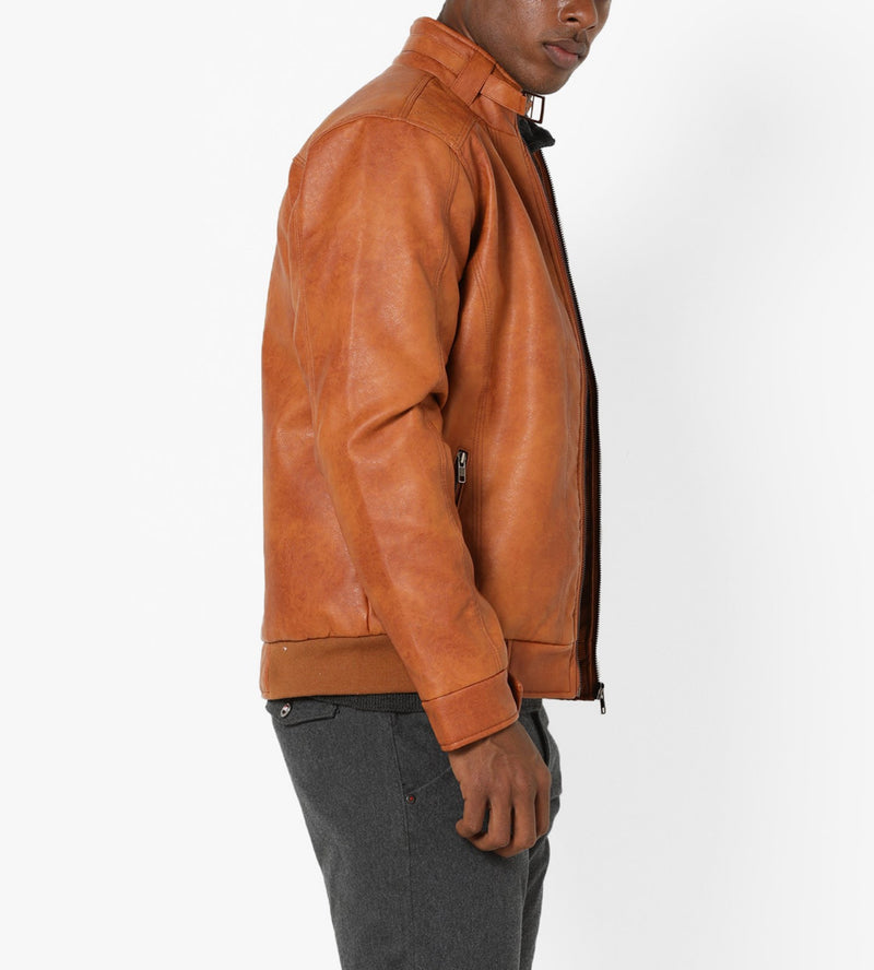 Biker Jacket - Men Real Lambskin Motorcycle Leather Biker Jacket KM637 - Koza Leathers