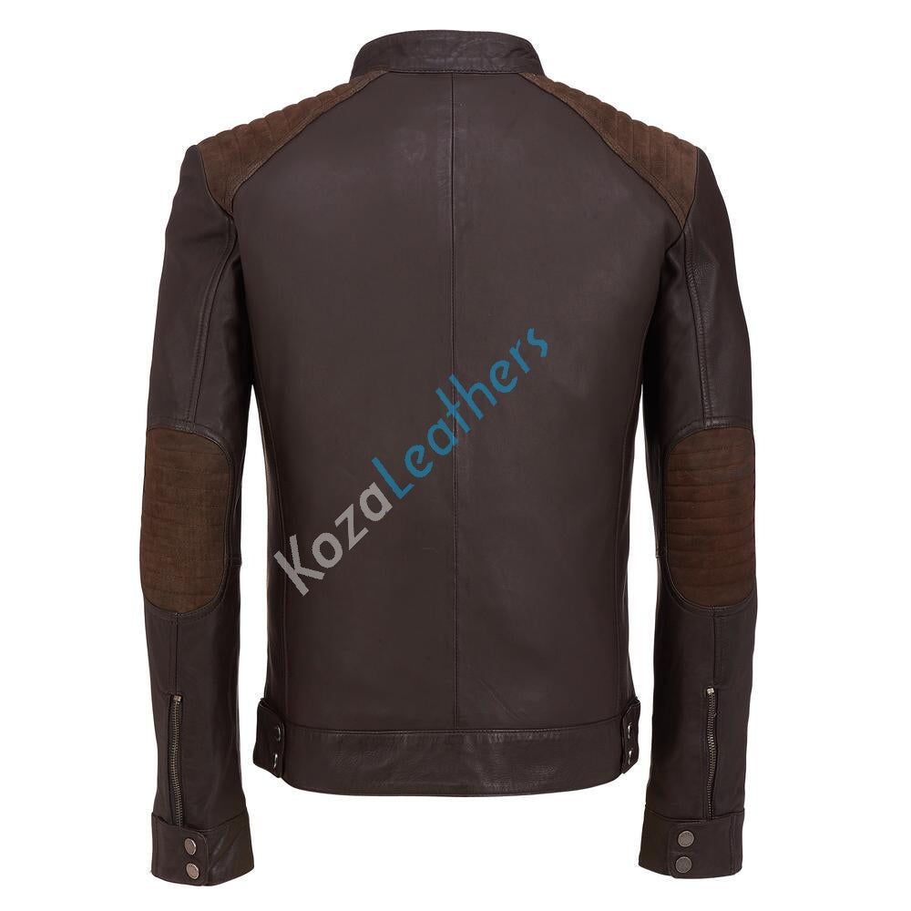 Koza Leathers Men's Genuine Lambskin Bomber Leather Jacket NJ023