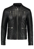 Biker Jacket - Men Real Lambskin Motorcycle Leather Biker Jacket KM267 - Koza Leathers