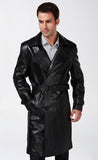 Koza Leathers Men's Genuine Lambskin Trench Coat Real Leather Jacket TM002