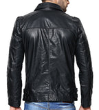 Biker Jacket - Men Real Lambskin Leather Jacket KM133 - Koza Leathers