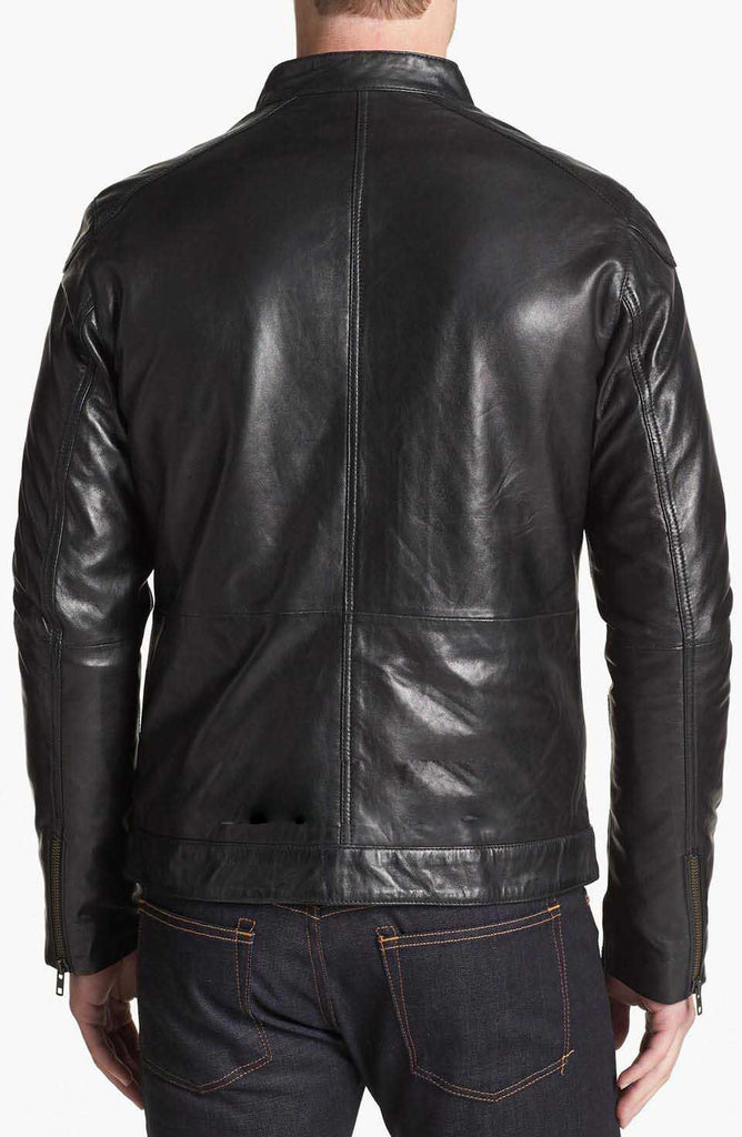 Biker Jacket - Men Real Lambskin Leather Jacket KM137 - Koza Leathers