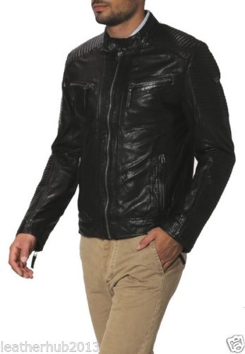 Biker Jacket - Men Real Lambskin Leather Jacket KM138 - Koza Leathers