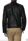 Biker Jacket - Men Real Lambskin Leather Jacket KM138 - Koza Leathers