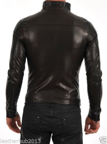 Biker Jacket - Men Real Lambskin Leather Jacket KM140 - Koza Leathers