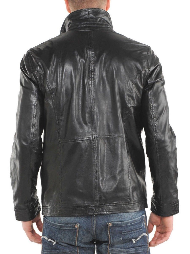 Biker Jacket - Men Real Lambskin Leather Jacket KM144 - Koza Leathers