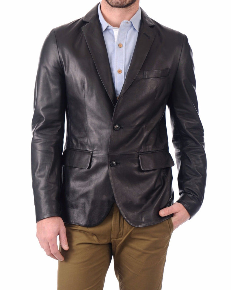 Koza Leathers Men's Real Lambskin Leather Blazer KB049