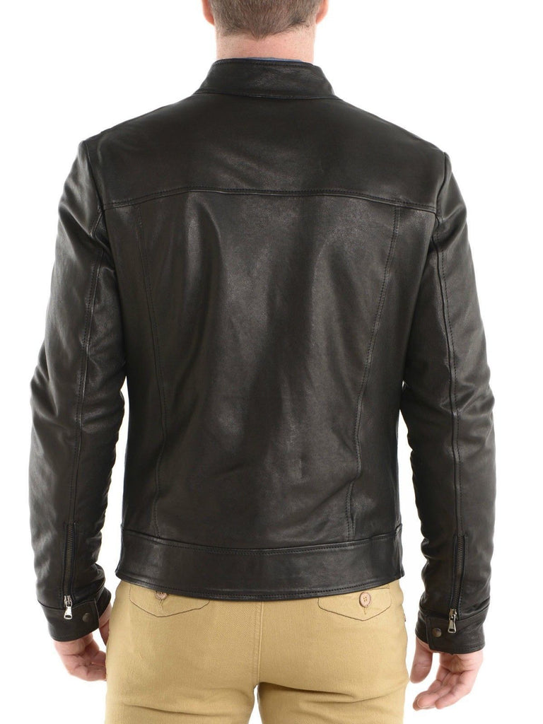 Biker Jacket - Men Real Lambskin Leather Jacket KM147 - Koza Leathers