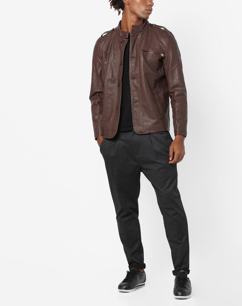 Biker Jacket - Men Real Lambskin Motorcycle Leather Biker Jacket KM600 - Koza Leathers