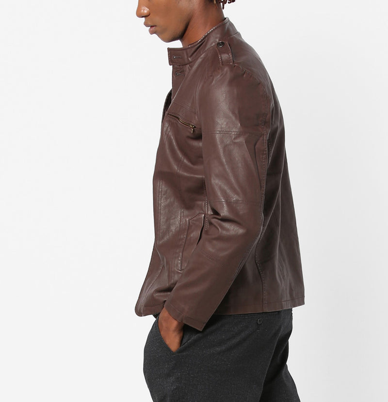 Biker Jacket - Men Real Lambskin Motorcycle Leather Biker Jacket KM600 - Koza Leathers