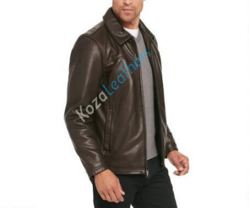 Biker Jacket - Men Real Lambskin Motorcycle Leather Biker Jacket KM152 - Koza Leathers