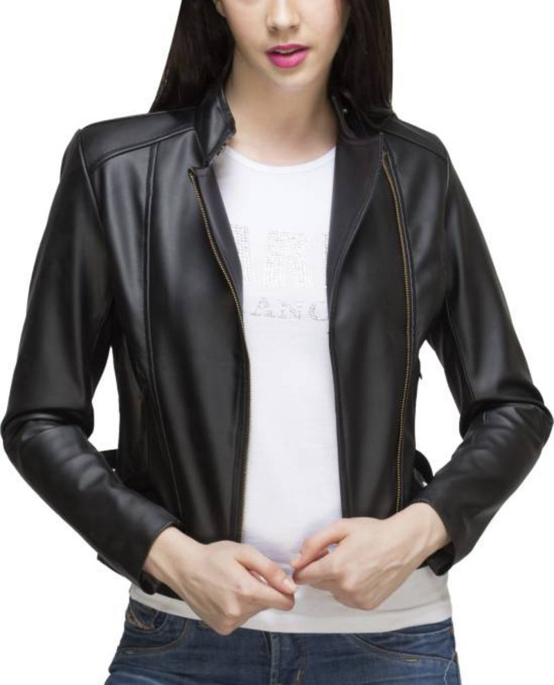 Biker / Motorcycle Jacket - Women Real Lambskin Leather Biker Jacket KW378 - Koza Leathers