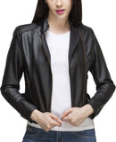 Biker / Motorcycle Jacket - Women Real Lambskin Leather Biker Jacket KW378 - Koza Leathers
