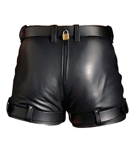 Koza Leathers Men's Real Lambskin Leather Boxer Shorts MS038