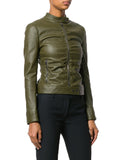 Biker / Motorcycle Jacket - Women Real Lambskin Leather Biker Jacket KW541 - Koza Leathers
