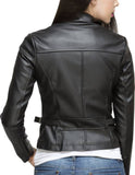 Biker / Motorcycle Jacket - Women Real Lambskin Leather Biker Jacket KW378 - Koza Leathers