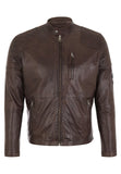 Biker Jacket - Men Real Lambskin Motorcycle Leather Biker Jacket KM231 - Koza Leathers