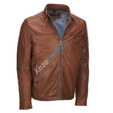 Koza Leathers Men's Genuine Lambskin Bomber Leather Jacket NJ024