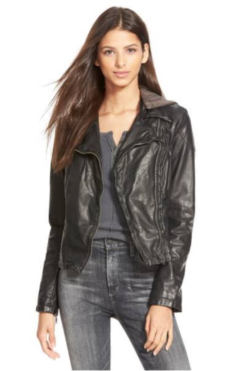 Biker / Motorcycle Jacket - Women Real Lambskin Leather Biker Jacket KW316 - Koza Leathers