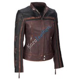 Biker / Motorcycle Jacket - Women Real Lambskin Leather Biker Jacket KW127 - Koza Leathers