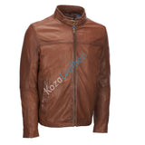 Koza Leathers Men's Genuine Lambskin Bomber Leather Jacket NJ024