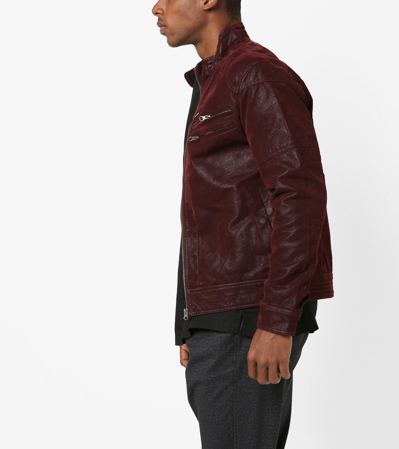 Biker Jacket - Men Real Lambskin Motorcycle Leather Biker Jacket KM638 - Koza Leathers