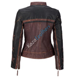 Biker / Motorcycle Jacket - Women Real Lambskin Leather Biker Jacket KW127 - Koza Leathers