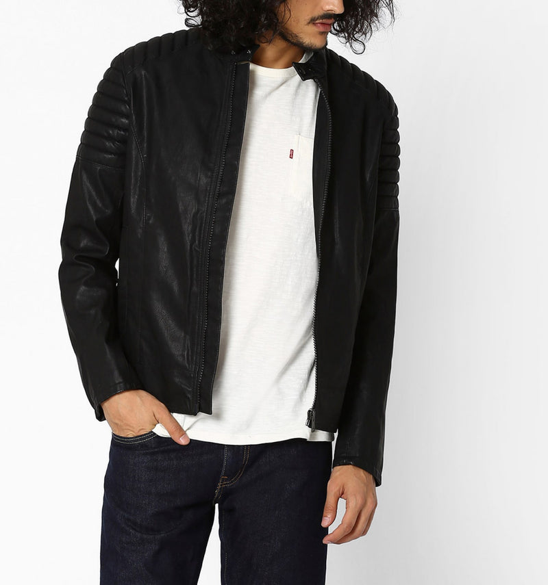 Biker Jacket - Men Real Lambskin Motorcycle Leather Biker Jacket KM639 - Koza Leathers