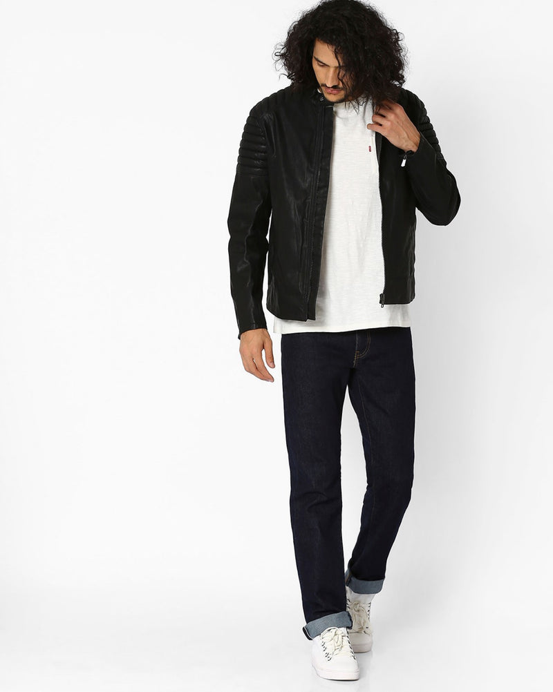 Biker Jacket - Men Real Lambskin Motorcycle Leather Biker Jacket KM639 - Koza Leathers