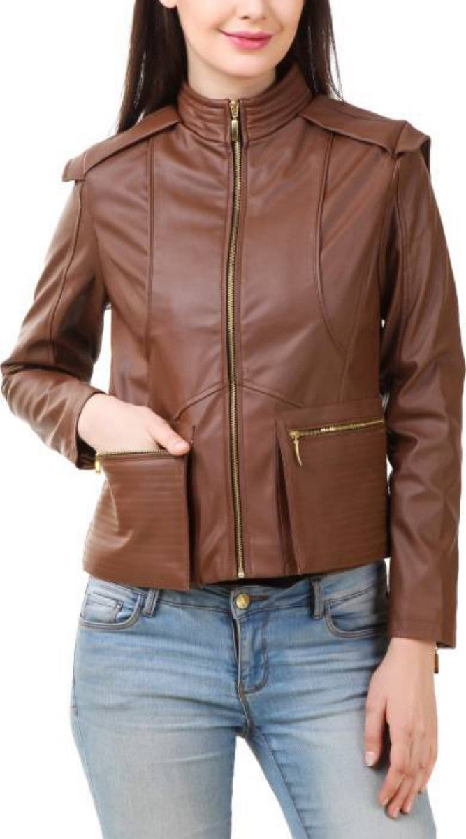 Biker / Motorcycle Jacket - Women Real Lambskin Leather Biker Jacket KW405 - Koza Leathers