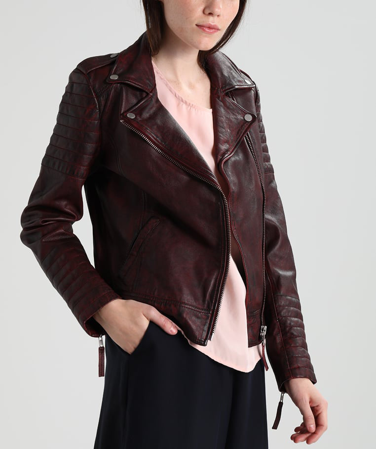 Biker / Motorcycle Jacket - Women Real Lambskin Leather Biker Jacket KW226 - Koza Leathers