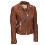 Koza Leathers Women's Real Lambskin Leather Bomber Jacket KW129