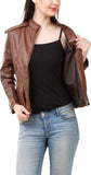 Biker / Motorcycle Jacket - Women Real Lambskin Leather Biker Jacket KW405 - Koza Leathers