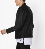 Biker Jacket - Men Real Lambskin Motorcycle Leather Biker Jacket KM640 - Koza Leathers
