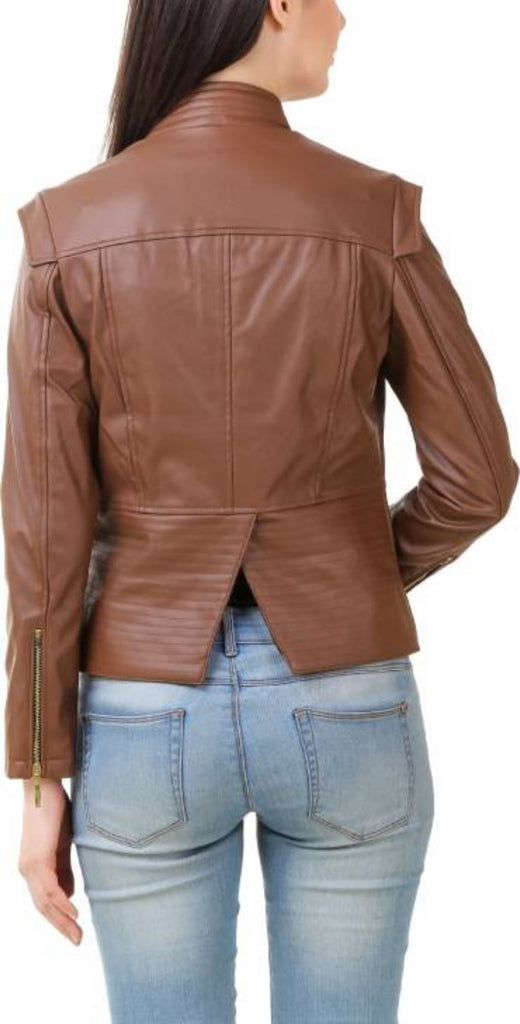 Biker / Motorcycle Jacket - Women Real Lambskin Leather Biker Jacket KW405 - Koza Leathers