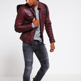 Biker Jacket - Men Real Lambskin Motorcycle Leather Biker Jacket KM270 - Koza Leathers
